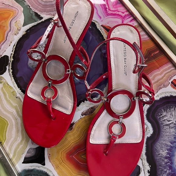 Montego Bay Club Shoes - Y2K Montego Bay Club Red Sandals